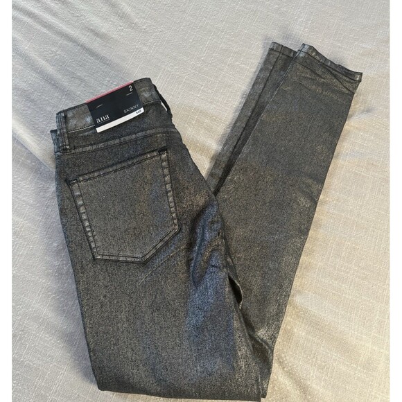 ANA Women’s Size 2 Skinny Mid Rise Lightweight Pant Silver Metallic Color NWT - Picture 1 of 13